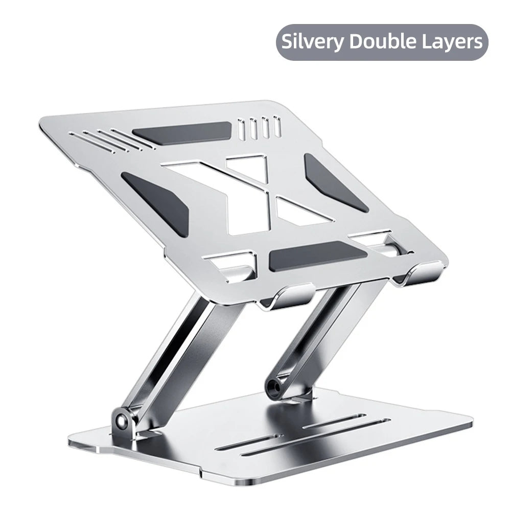 Adjustable Desk Laptop Stand For MacBook Pro Riser Ergonomic Aluminum Alloy Notebook Holder Compatible 9-17inch Laptop 3 layers