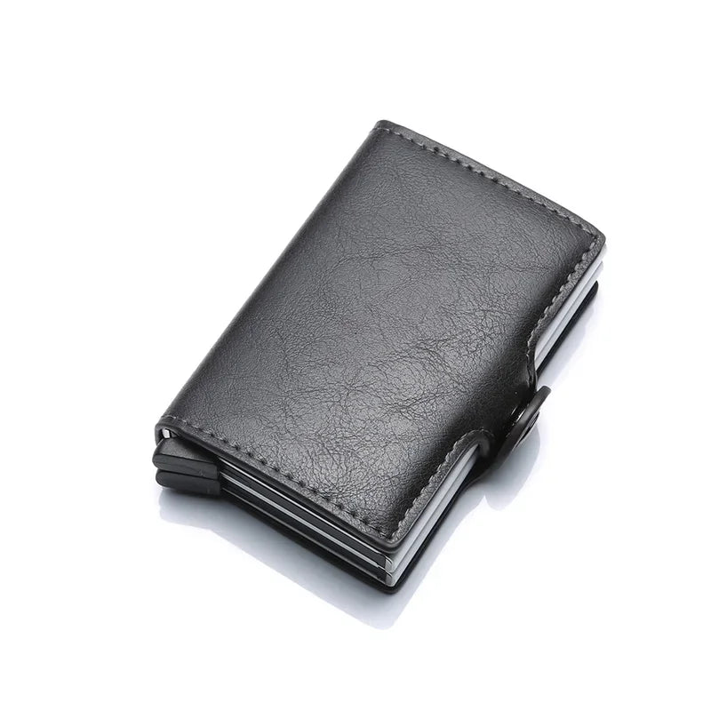 Carbon Fiber Credit Card Holder Men Wallet RFID PU Leather Metal Hasp Wallet Male Purse Minimalist Wolet Gifts for Men Carteiras