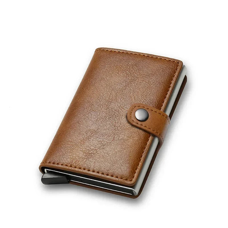 Carbon Fiber Credit Card Holder Wallet Money Bag Men Rfid Smart Metal Thin Slim Minimalist Wallet Black Vallet Gifts for Men