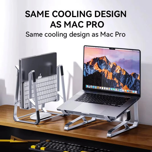 Aluminum Laptop Stand for Desk - Works with All MacBook/Pro/Air & Laptops Between 10” to 17.3” - Sleek and Sturdy Laptop Riser