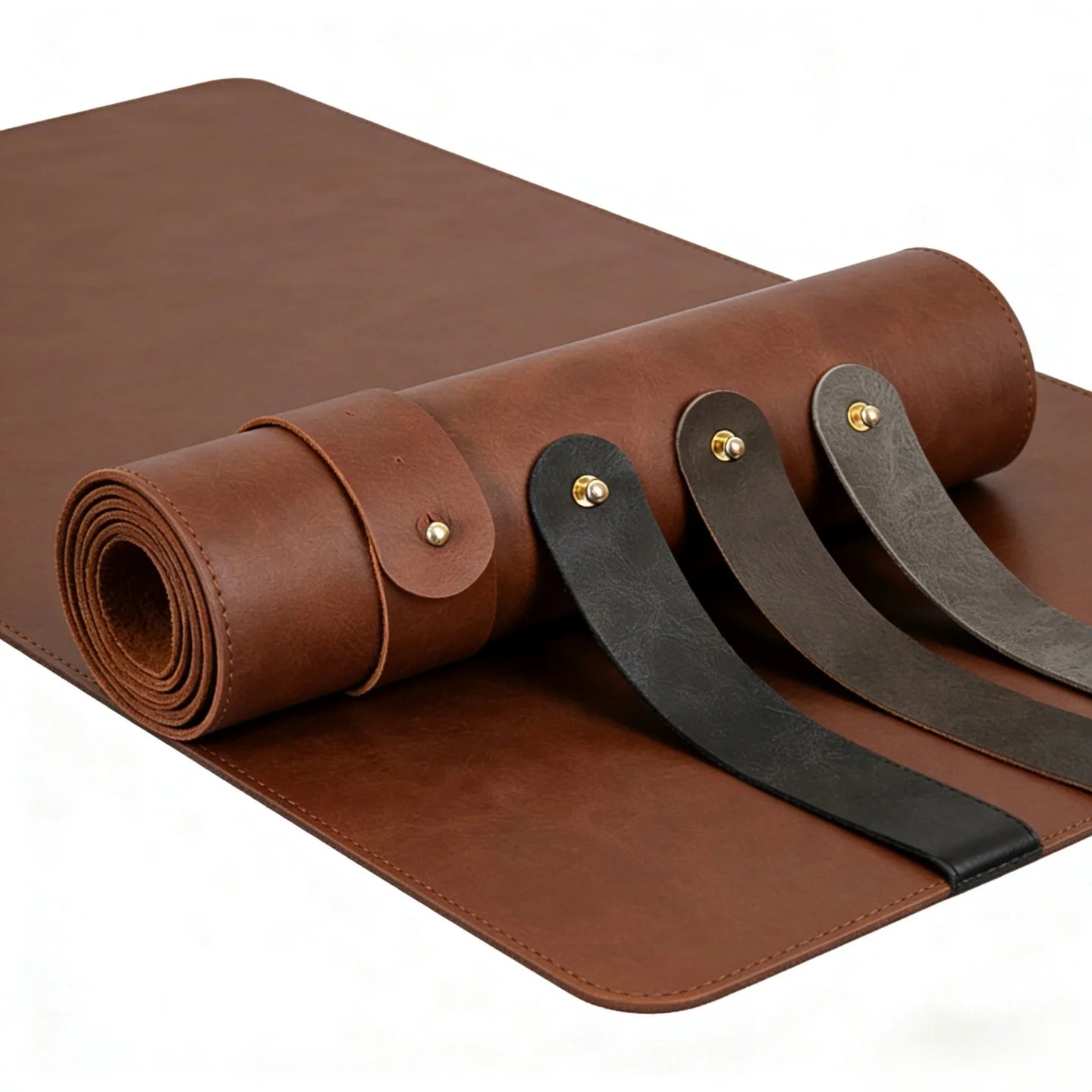The Luxe Leather Desk Companion - PU Mat with True Grain Texture for Writing & Mouse Buttery-Soft Faux Leather Desk Blotter