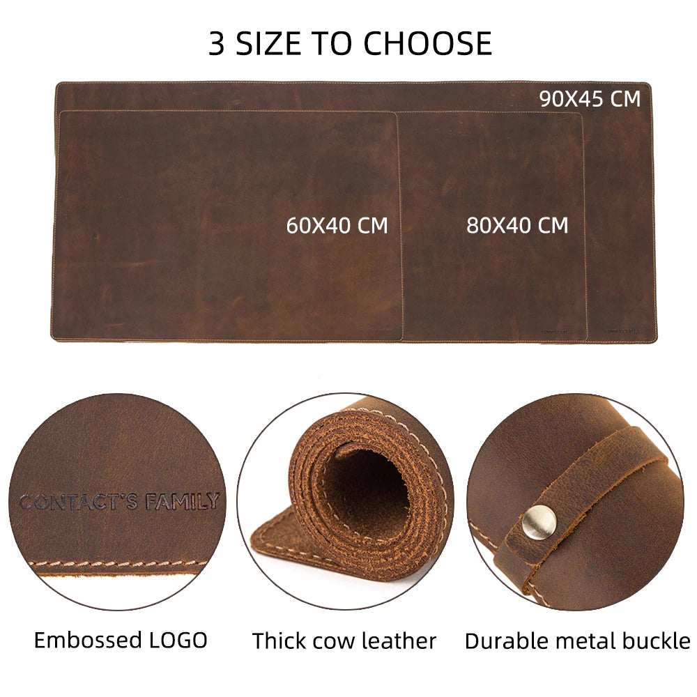 Handmade Leather Large Office Computer Desk Mat Table Keyboard Big Mouse Pad Laptop Cushion Desk Non-slip Gamer Mousepad Mat