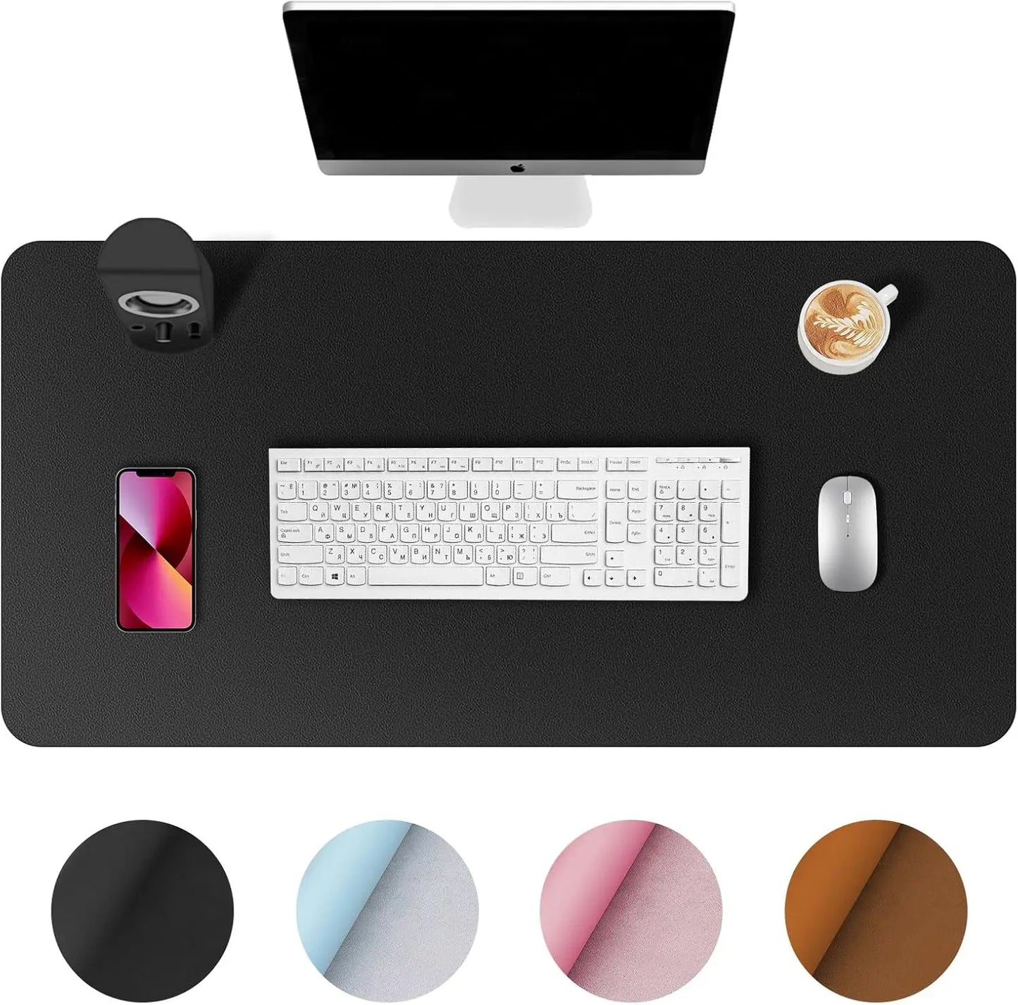 Large Office Leather Desk Mat, Mouse and Keyboard Pad, Computer and Laptop Mat, Desktop Protector and Cover, Writing Pad