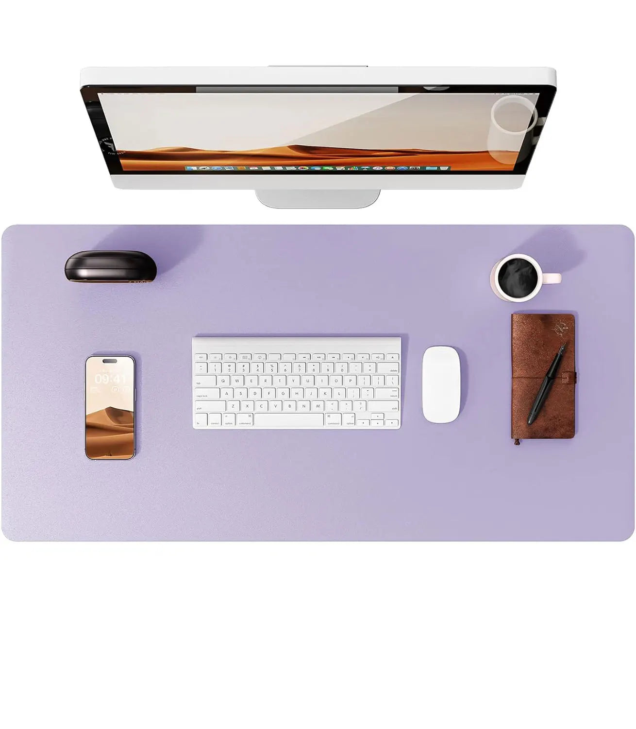 Large Desktop Mat,Leather Desk Pad Protector, Office Desktop Keyboard Desk Mat, Non-Slip PU Leather with Desk Blotter,Mouse Pads
