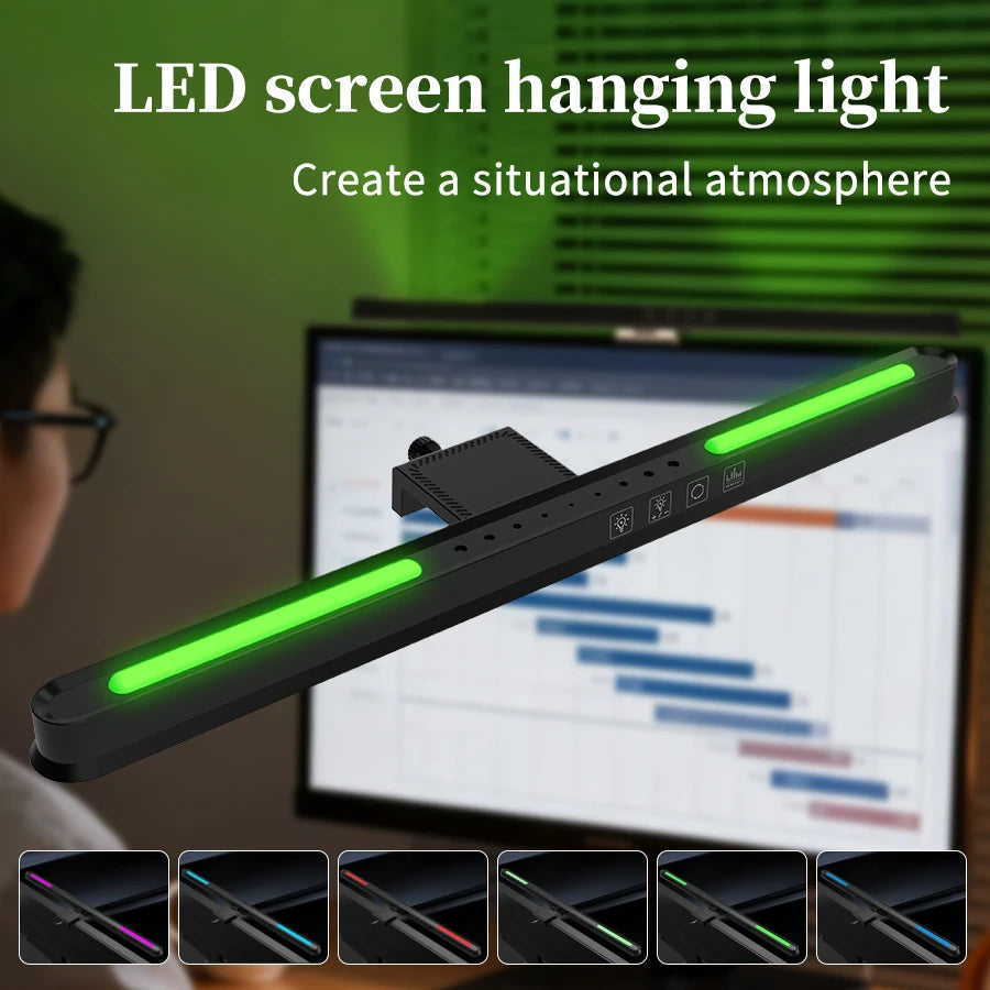 LED Screen Light Bar Monitor Lamp Backlight Asymmetric No Glare Eye Care USB Touch Dimmable Computer Display Hanging Light