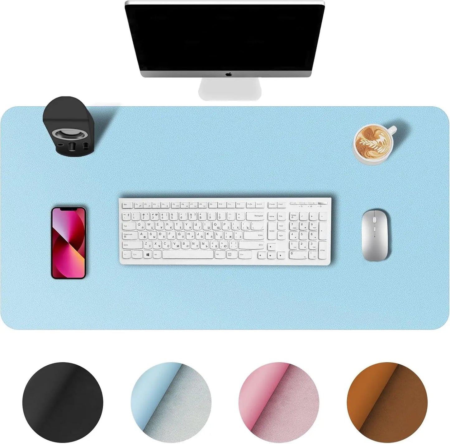 Large Office Leather Desk Mat, Mouse and Keyboard Pad, Computer and Laptop Mat, Desktop Protector and Cover, Writing Pad