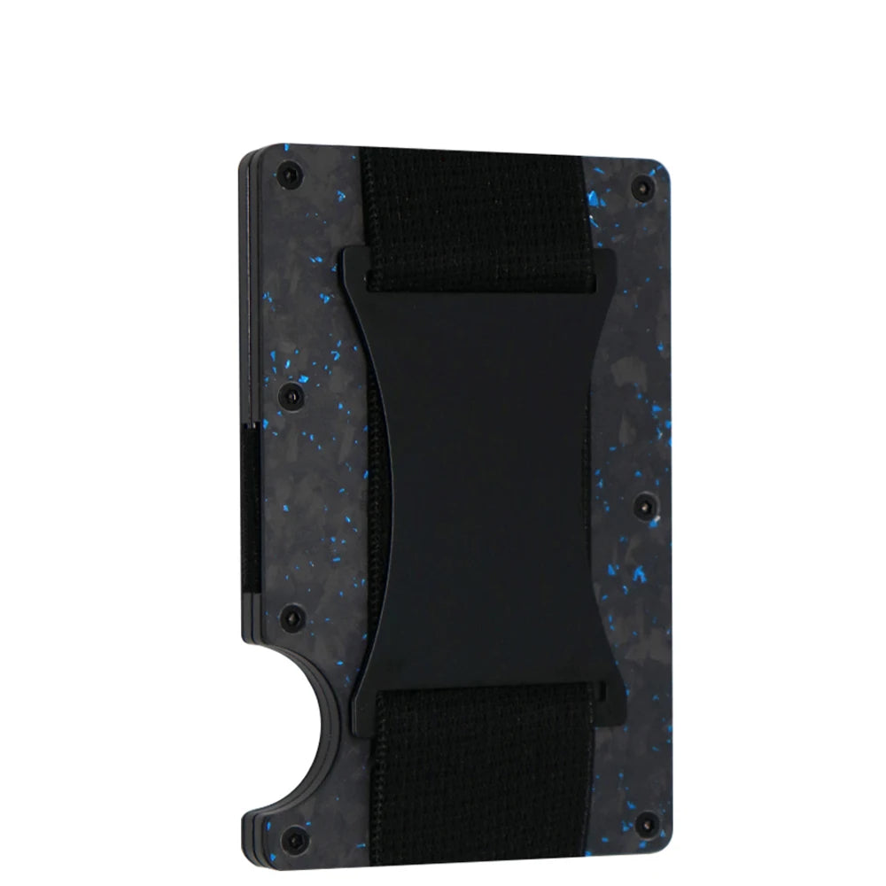Bright/Matte Forged Carbon Fiber Minimalist Slim Wallet for Men RFID Cashback Credit Card Holder Luxury Metal Case Aluminum