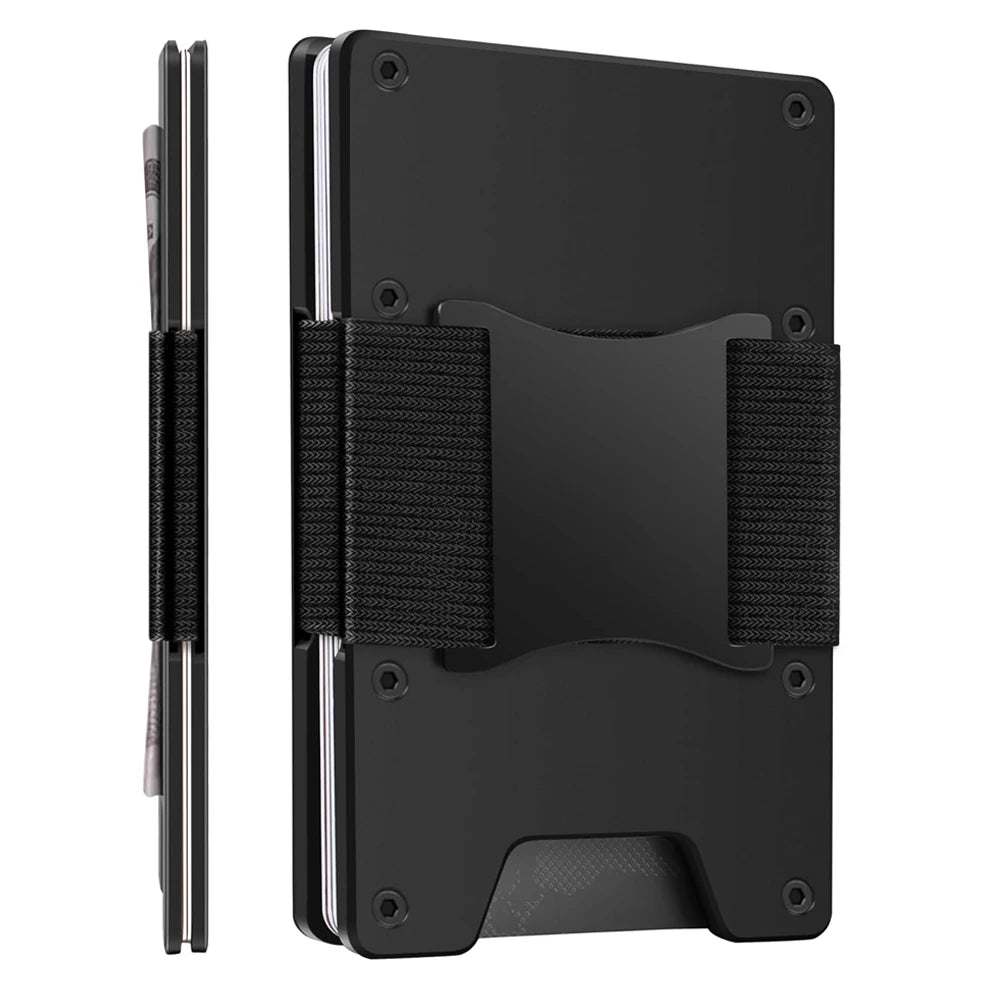 Minimalist Wallet for Men- Slim Aluminum Metal Money Clip Wallet with Clear ID Card Holder, Slim Wallet for Men,Holds up 15 Card