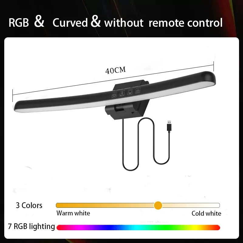 Eye-Care Monitor Lights Bar Led Desk Lamp RGB Computer PC Light Bar Monitor Screen Lighting Stepless Dimming Reading Table Lamp