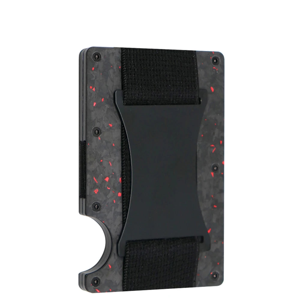 Bright/Matte Forged Carbon Fiber Minimalist Slim Wallet for Men RFID Cashback Credit Card Holder Luxury Metal Case Aluminum