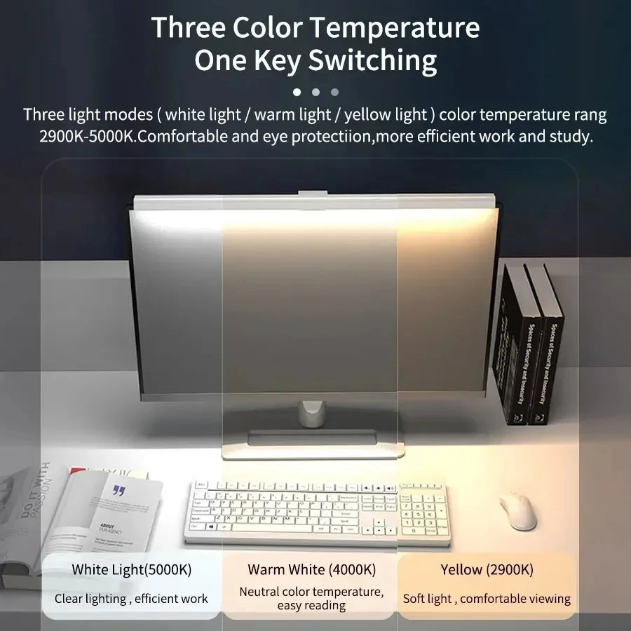 USB Computer Monitor Light Bar 50cm Screen Hanging Lamp Stepless Dimming Desk Light Eye Protection Reading Lamp