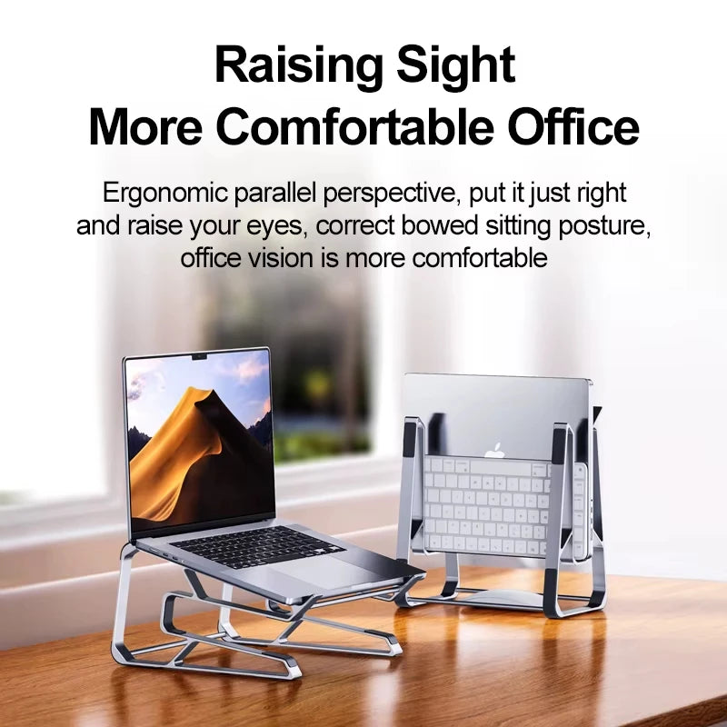 Aluminum Laptop Stand for Desk - Works with All MacBook/Pro/Air & Laptops Between 10” to 17.3” - Sleek and Sturdy Laptop Riser