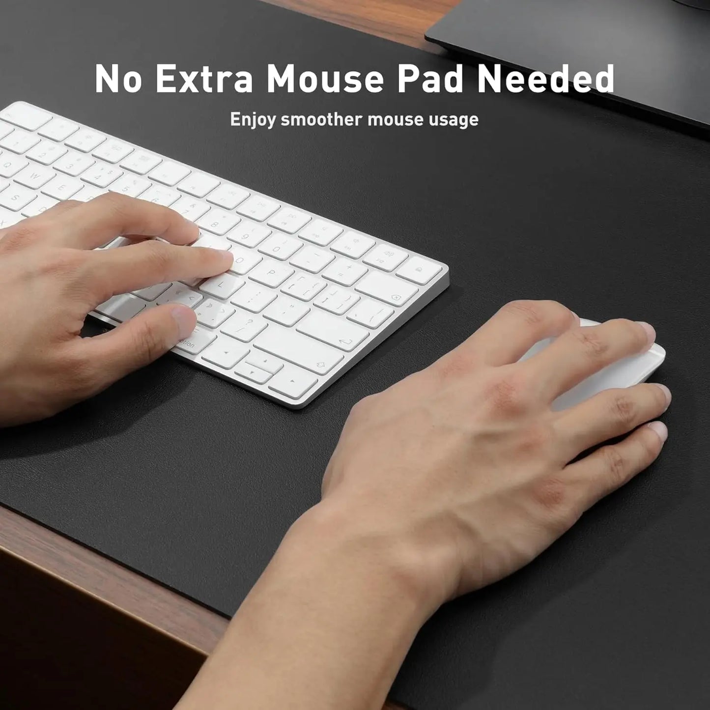 Large Desktop Mat,Leather Desk Pad Protector, Office Desktop Keyboard Desk Mat, Non-Slip PU Leather with Desk Blotter,Mouse Pads
