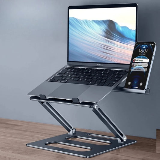 Adjustable Height Aluminum Laptop Stand Cooling Riser Multi-Functional Ergonomic Desktop Holder for Monitor & Notebook