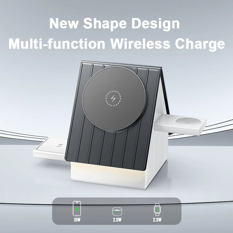3 in 1 Charging Station Super Stable Wireless Charging Station for Magsafe Charger Stand Cube for iPhone and Watch Gifts for Men