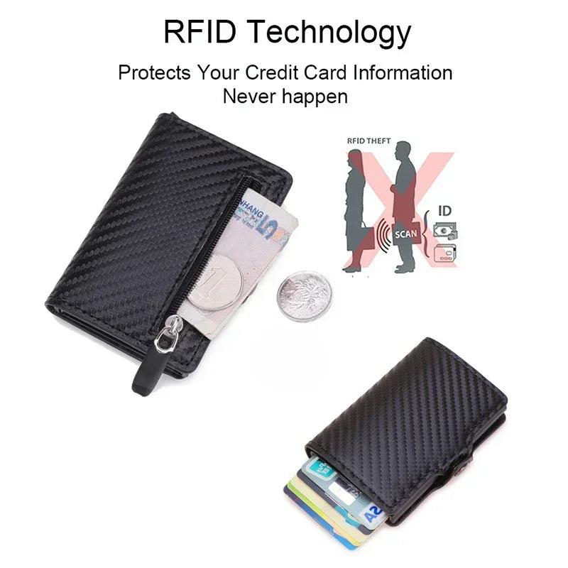 Rfid Luxury Credit Card Holder Men Wallet Business Cardholder Case Carbon Fiber Minimalist Wallet Money Bag Desk Accessories