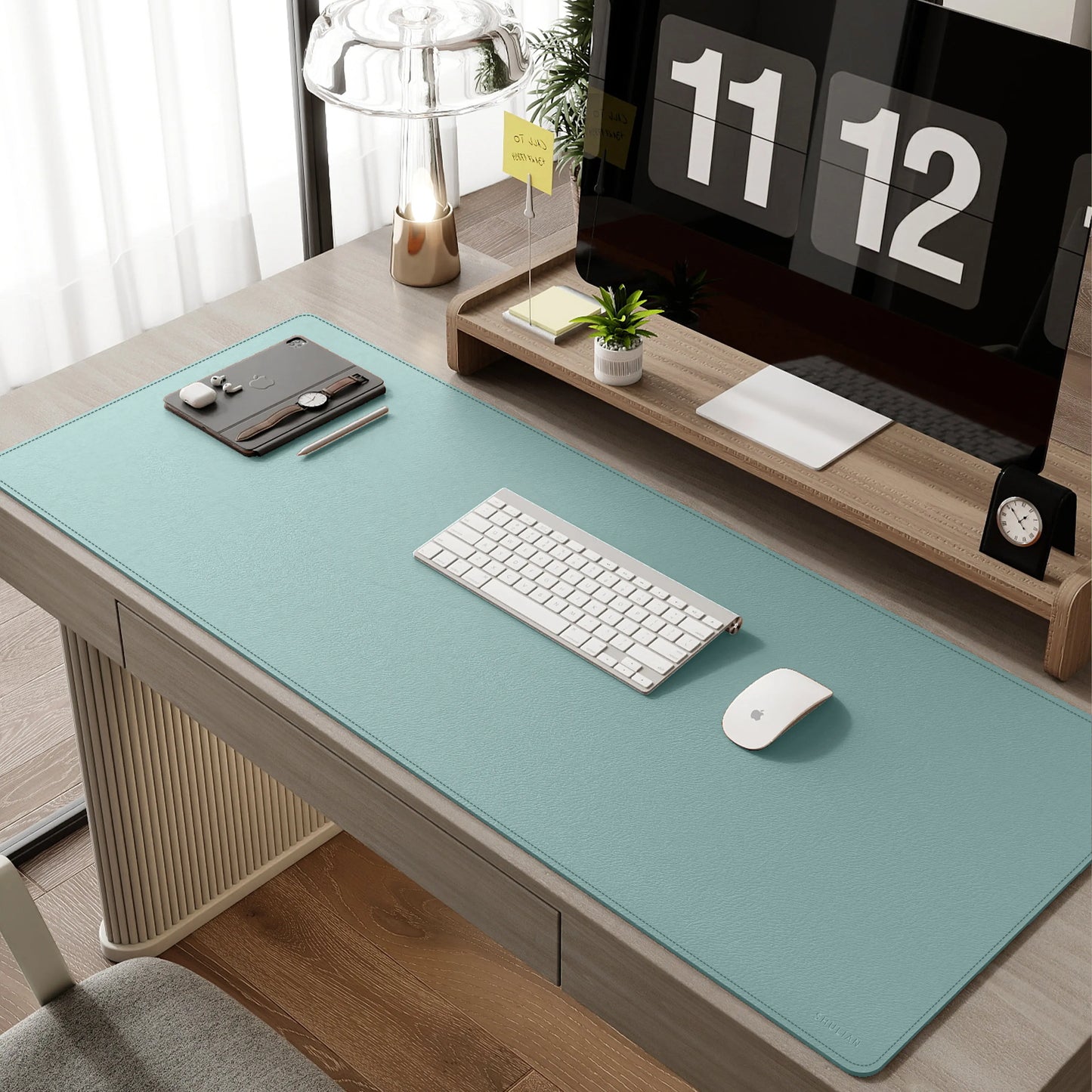 Super Easy-to-use Gaming Mouse Pad, Extra-large Office Desk Mat, Computer Keyboard Edge-locking Waterproof Leather Desk Mat