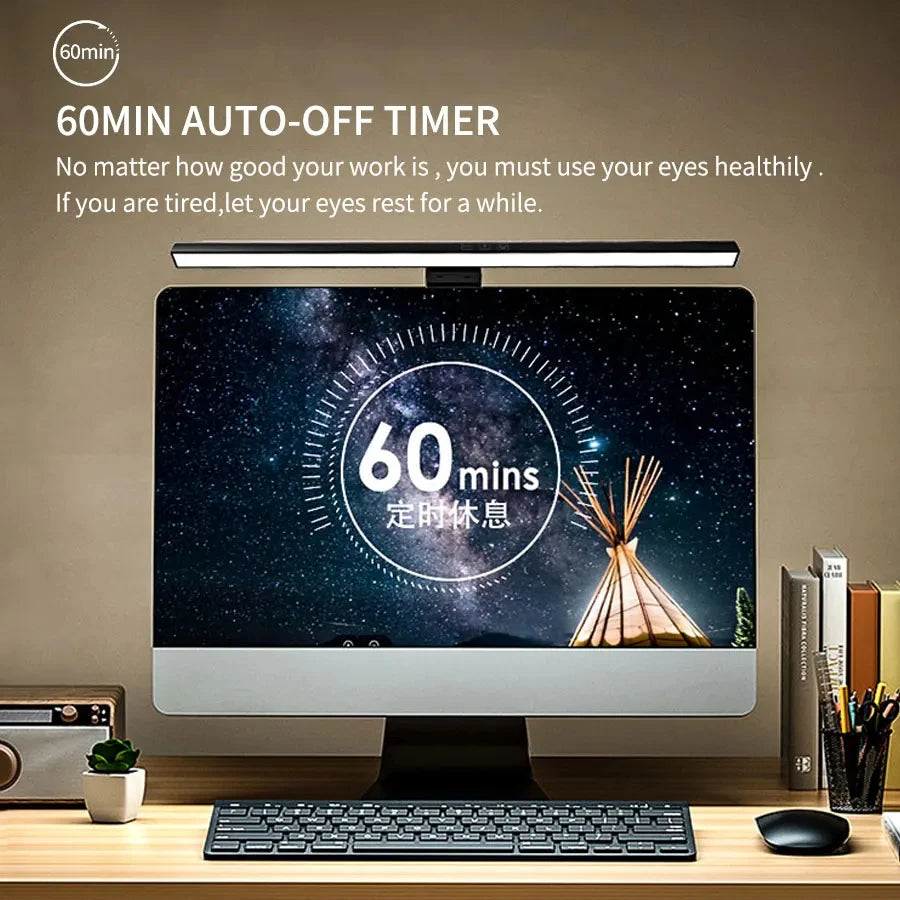 LED Monitor Light Bar 33cm 50cm Computer Monitor Lamp Reading Desk Lamp Setup Screen Hanging Light Adjustable Color Temperature