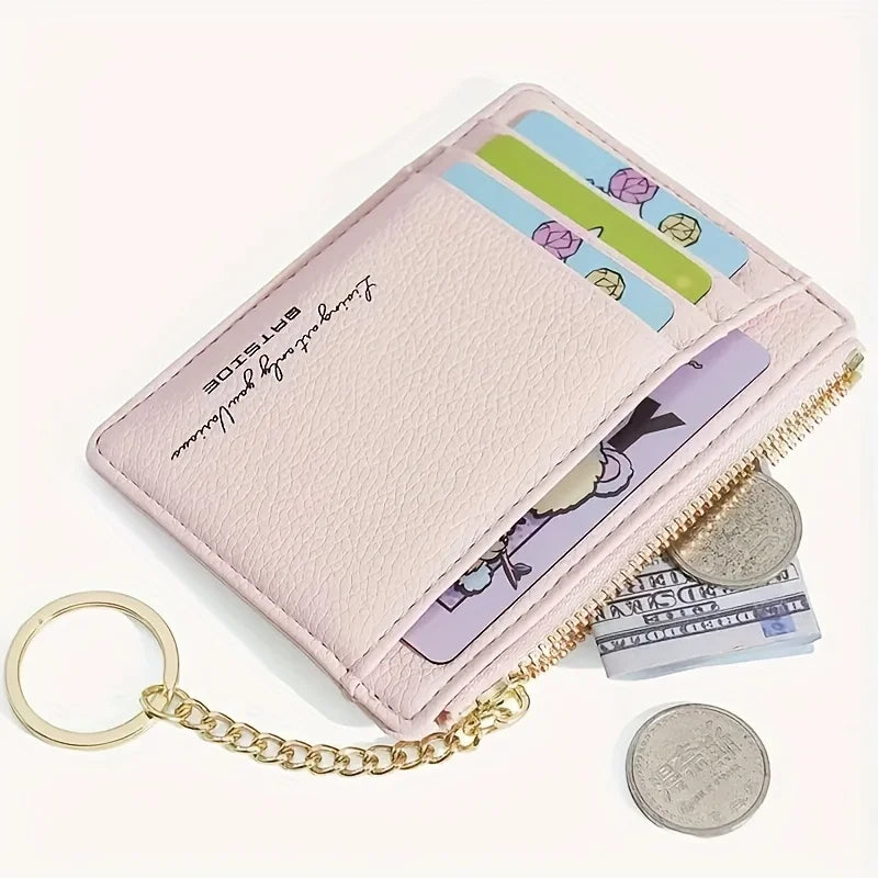 Mini Minimalist Solid Color Wallet, Clutch Credit Card Holder With Card Slots, Women's Wallet
