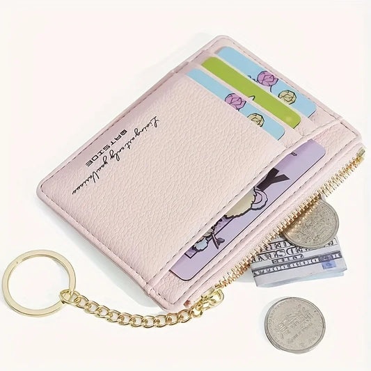 Mini Minimalist Solid Color Wallet, Clutch Credit Card Holder With Card Slots, Women's Wallet