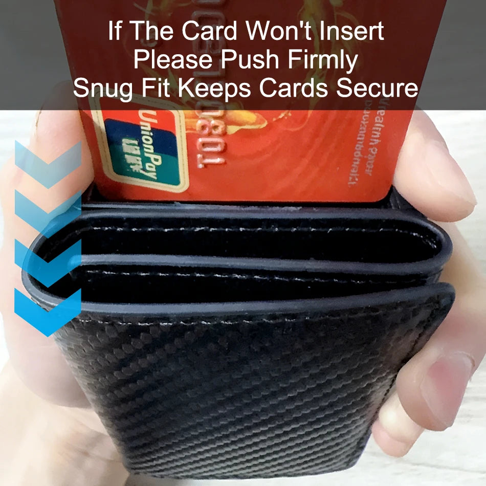 Aluminum Minimalist Smart Wallet Rfid Carbon Fiber Card Holder Wallet for Men, Coin Pocket, ID Bank Credit Cardholder Case