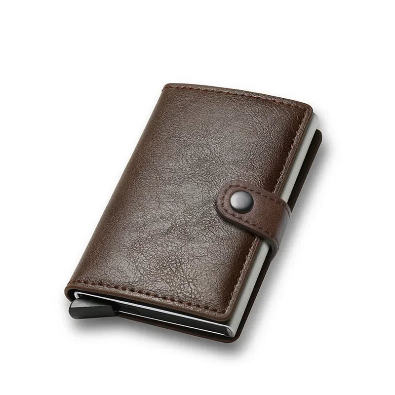 Carbon Fiber Credit Card Holder Wallet Money Bag Men Rfid Smart Metal Thin Slim Minimalist Wallet Black Vallet Gifts for Men