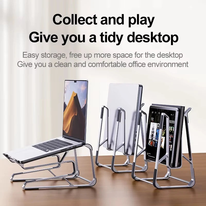 Aluminum Laptop Stand for Desk - Works with All MacBook/Pro/Air & Laptops Between 10” to 17.3” - Sleek and Sturdy Laptop Riser