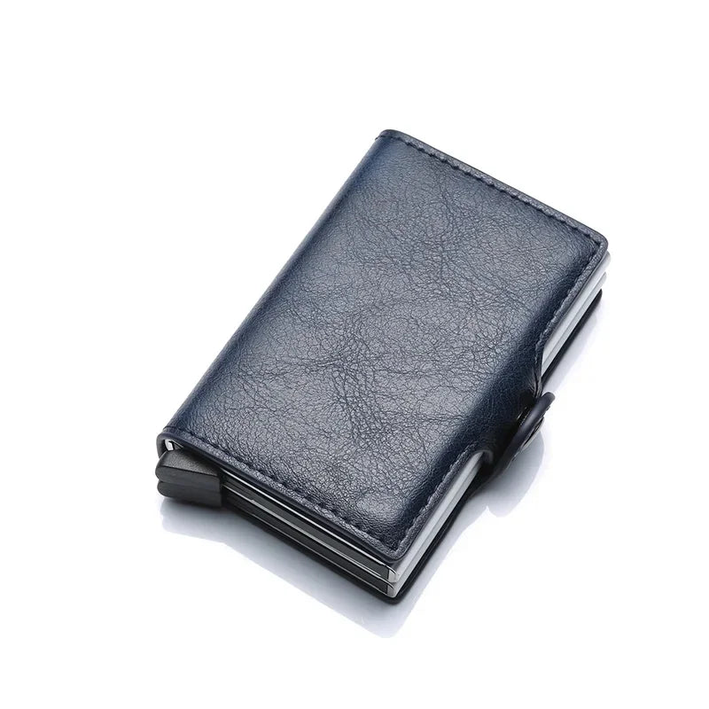 Carbon Fiber Credit Card Holder Men Wallet RFID PU Leather Metal Hasp Wallet Male Purse Minimalist Wolet Gifts for Men Carteiras