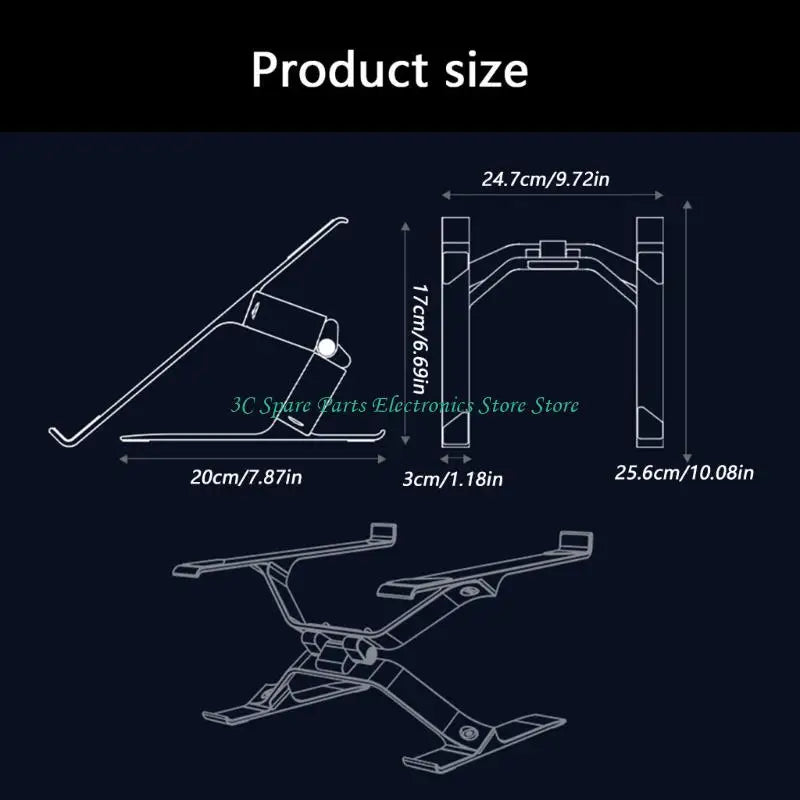 SZ Portable Aluminum Laptop Stand Ergonomic Height Adjustable Notebook Holder For Desk Enhances Stability Heat Dissipation