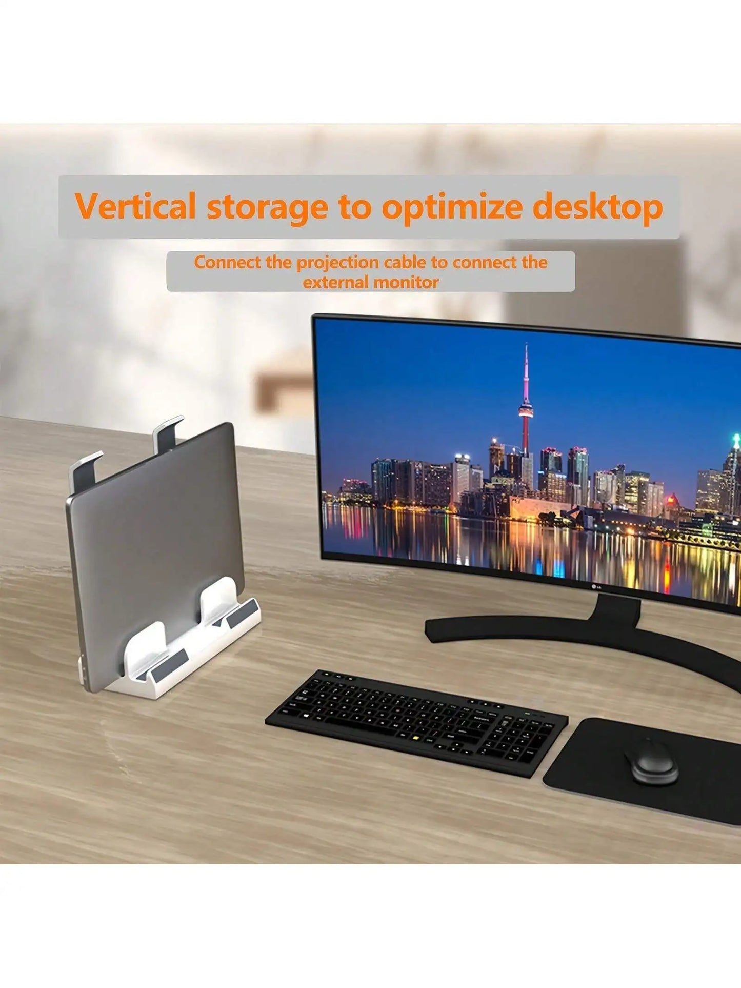1 adjustable ergonomic laptop stand - ABS material, height adjustable desktop laptop stand saves space