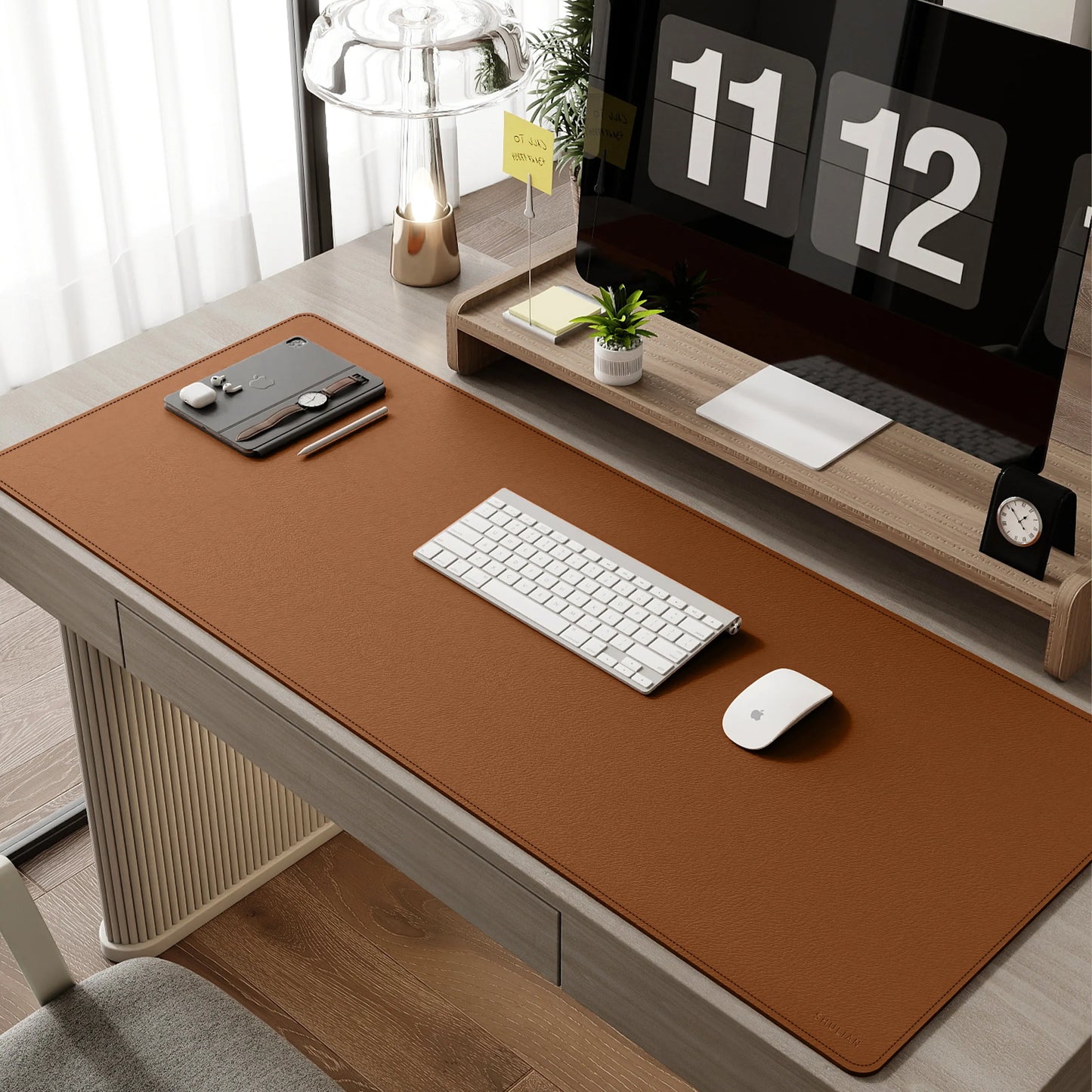 Super Easy-to-use Gaming Mouse Pad, Extra-large Office Desk Mat, Computer Keyboard Edge-locking Waterproof Leather Desk Mat