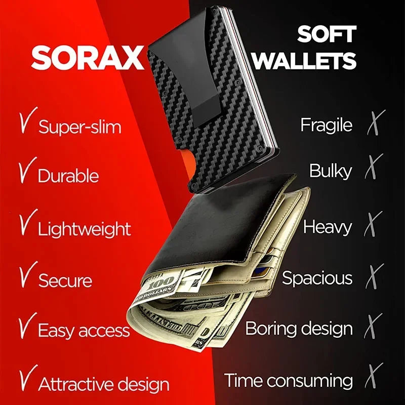 Carbon Fiber Minimalist Slim Wallet Carteira for Men Cartera Tarjetero Hombre RFID Cashback Credit Card Holder Luxury