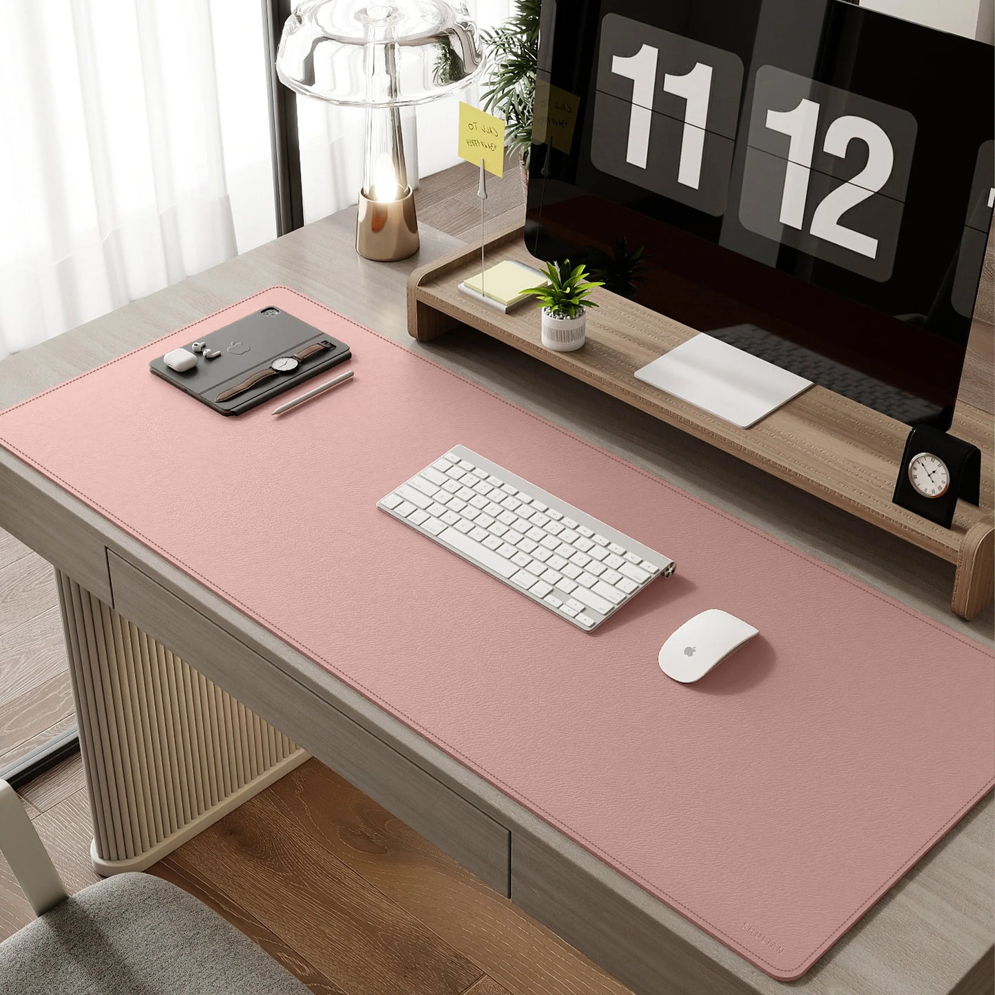 Super Easy-to-use Gaming Mouse Pad, Extra-large Office Desk Mat, Computer Keyboard Edge-locking Waterproof Leather Desk Mat