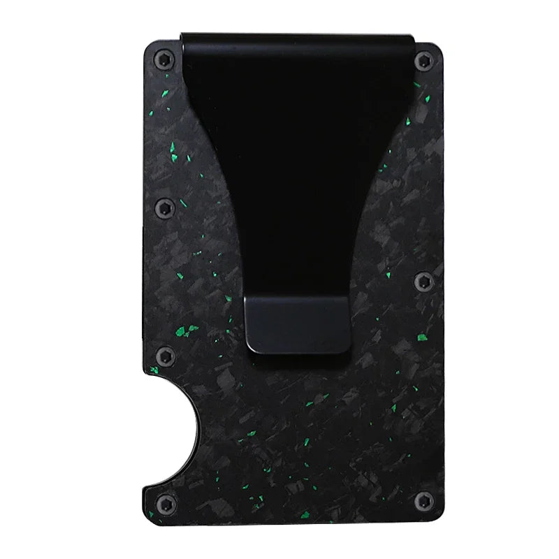 Bright/Matte Forged Carbon Fiber Minimalist Slim Wallet for Men RFID Cashback Credit Card Holder Luxury Metal Case Aluminum