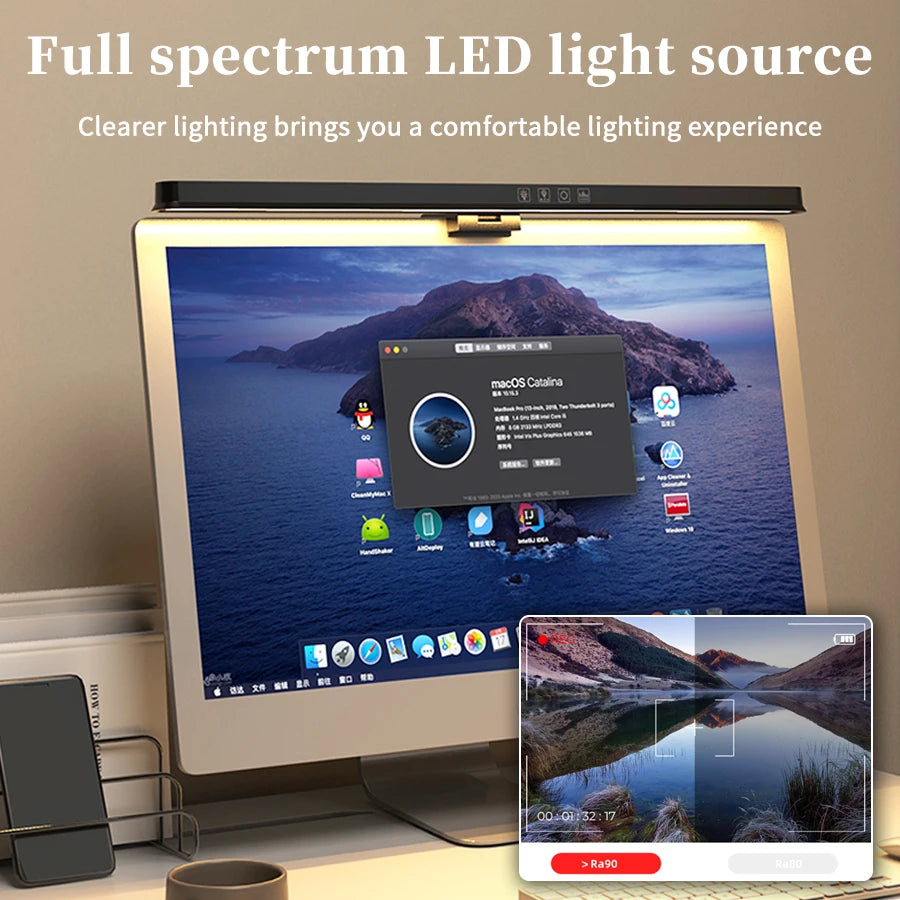 LED Screen Light Bar Monitor Lamp Backlight Asymmetric No Glare Eye Care USB Touch Dimmable Computer Display Hanging Light