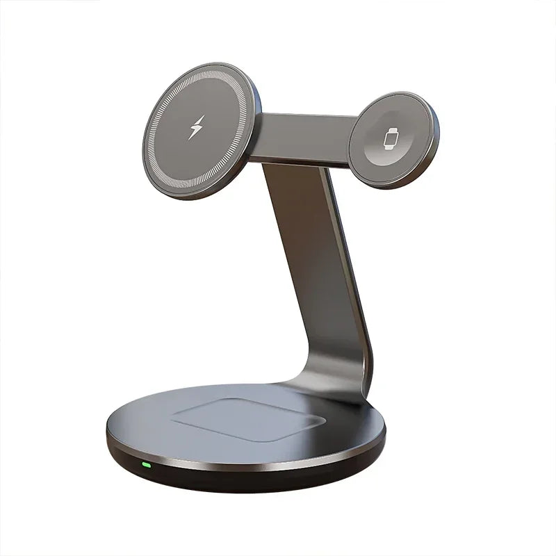3 In 1 Magnetic Wireless Charger Stand Desk Fast Charging Station For Magsafe iPhone 16 15 14 13 12 Pro Max iWatch Airpods Pro