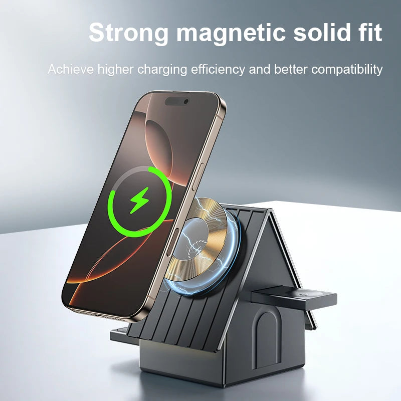 3 in 1 Charging Station Super Stable Wireless Charging Station for Magsafe Charger Stand Cube for iPhone and Watch Gifts for Men
