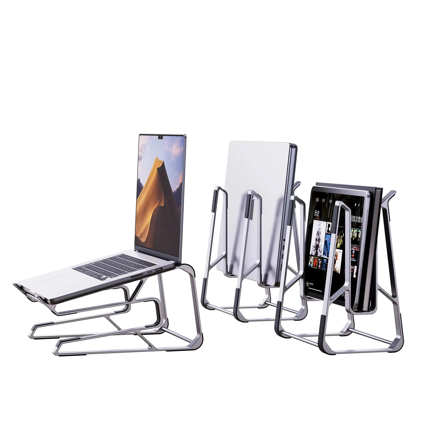 Aluminum Laptop Stand for Desk - Works with All MacBook/Pro/Air & Laptops Between 10” to 17.3” - Sleek and Sturdy Laptop Riser