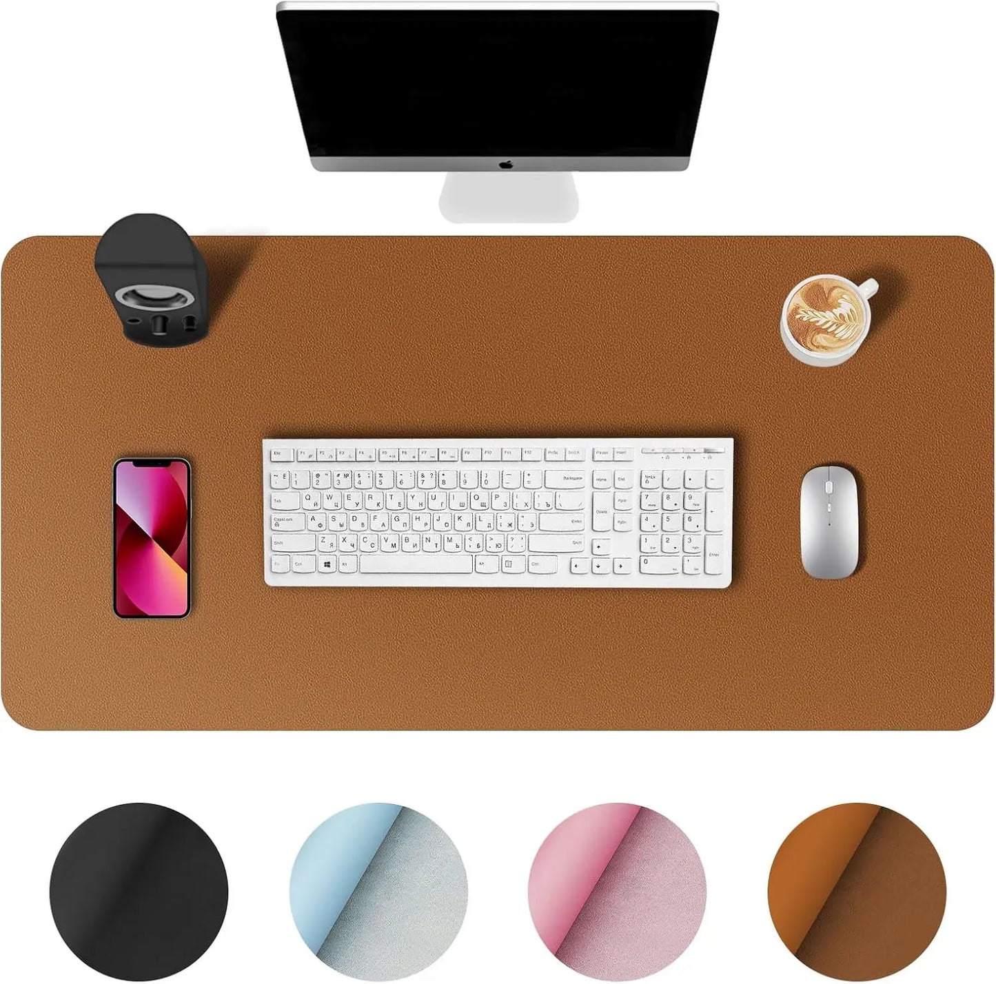 Large Office Leather Desk Mat, Mouse and Keyboard Pad, Computer and Laptop Mat, Desktop Protector and Cover, Writing Pad
