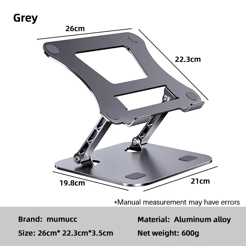 Aluminum alloy laptop stand, folding, height-increasing, hollowed-out for heat dissipation, bottom for storing keyboard