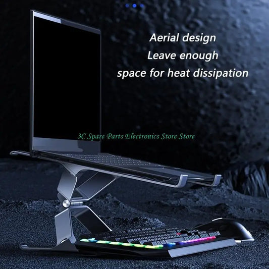 SZ Portable Aluminum Laptop Stand Ergonomic Height Adjustable Notebook Holder For Desk Enhances Stability Heat Dissipation