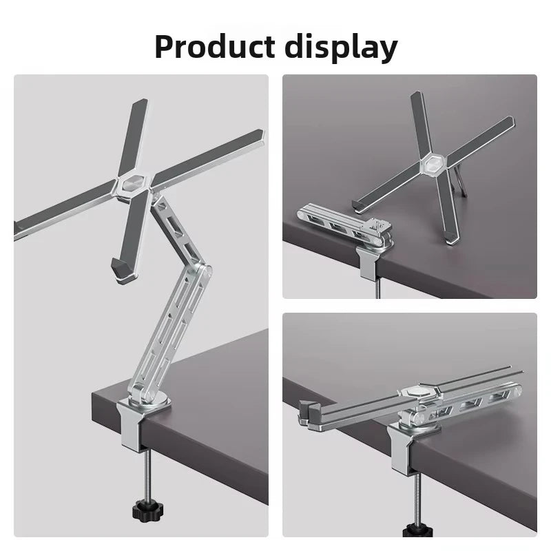 Adjustable Aluminum Laptop Stand 360° Rotating Ergonomic Detachable Holder for 11-18.4 Inch Laptops