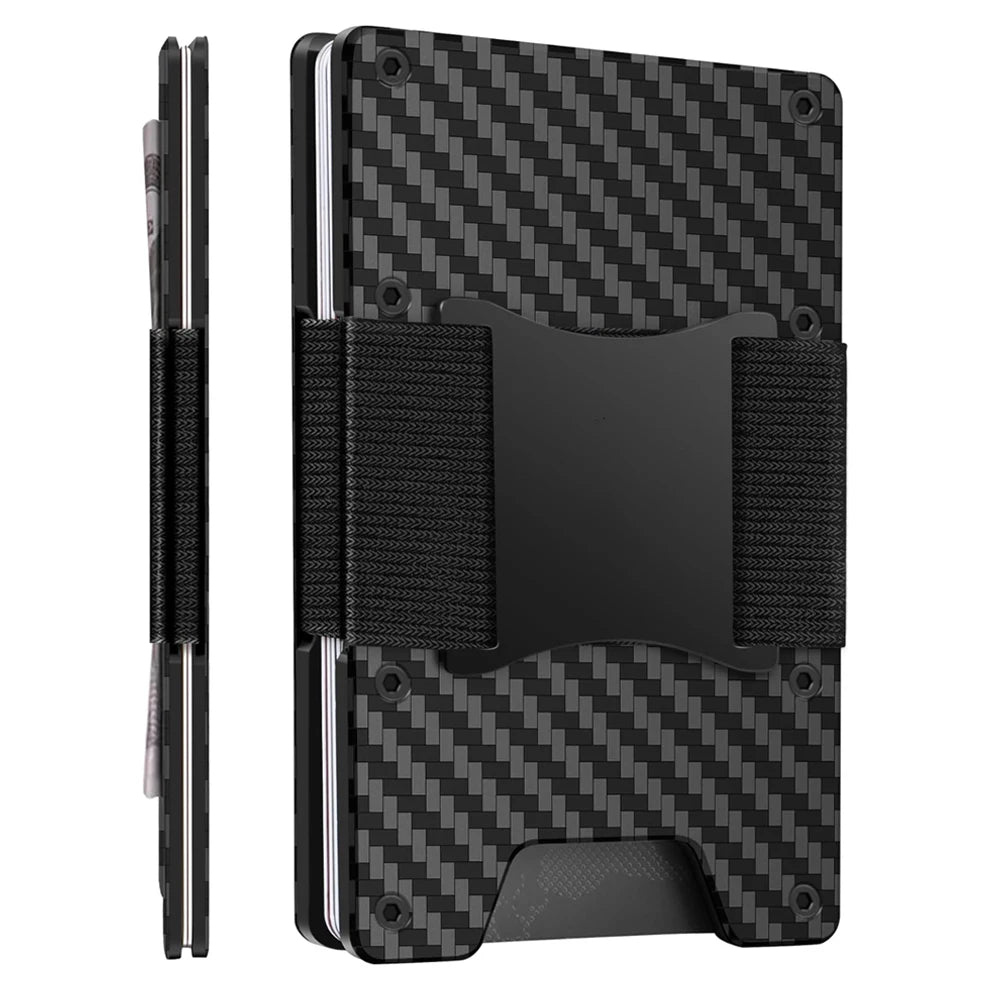 Minimalist Wallet for Men- Slim Aluminum Metal Money Clip Wallet with Clear ID Card Holder, Slim Wallet for Men,Holds up 15 Card