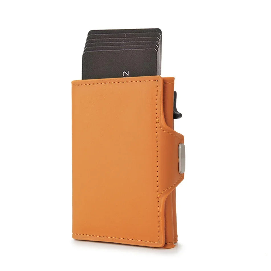 Aluminum Minimalist Smart Wallet Rfid Carbon Fiber Card Holder Wallet for Men, Coin Pocket, ID Bank Credit Cardholder Case