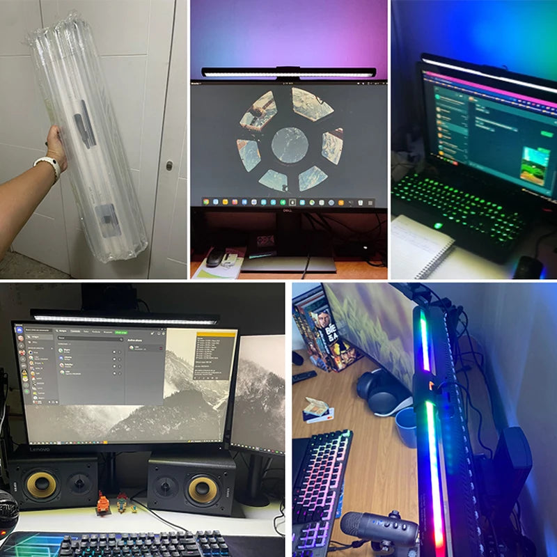 Eye-Care Monitor Lights Bar Led Desk Lamp RGB Computer PC Light Bar Monitor Screen Lighting Stepless Dimming Reading Table Lamp